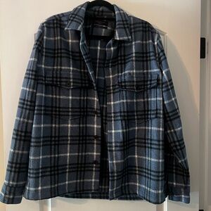 All Saints Blue Plaid Utility Jacket
